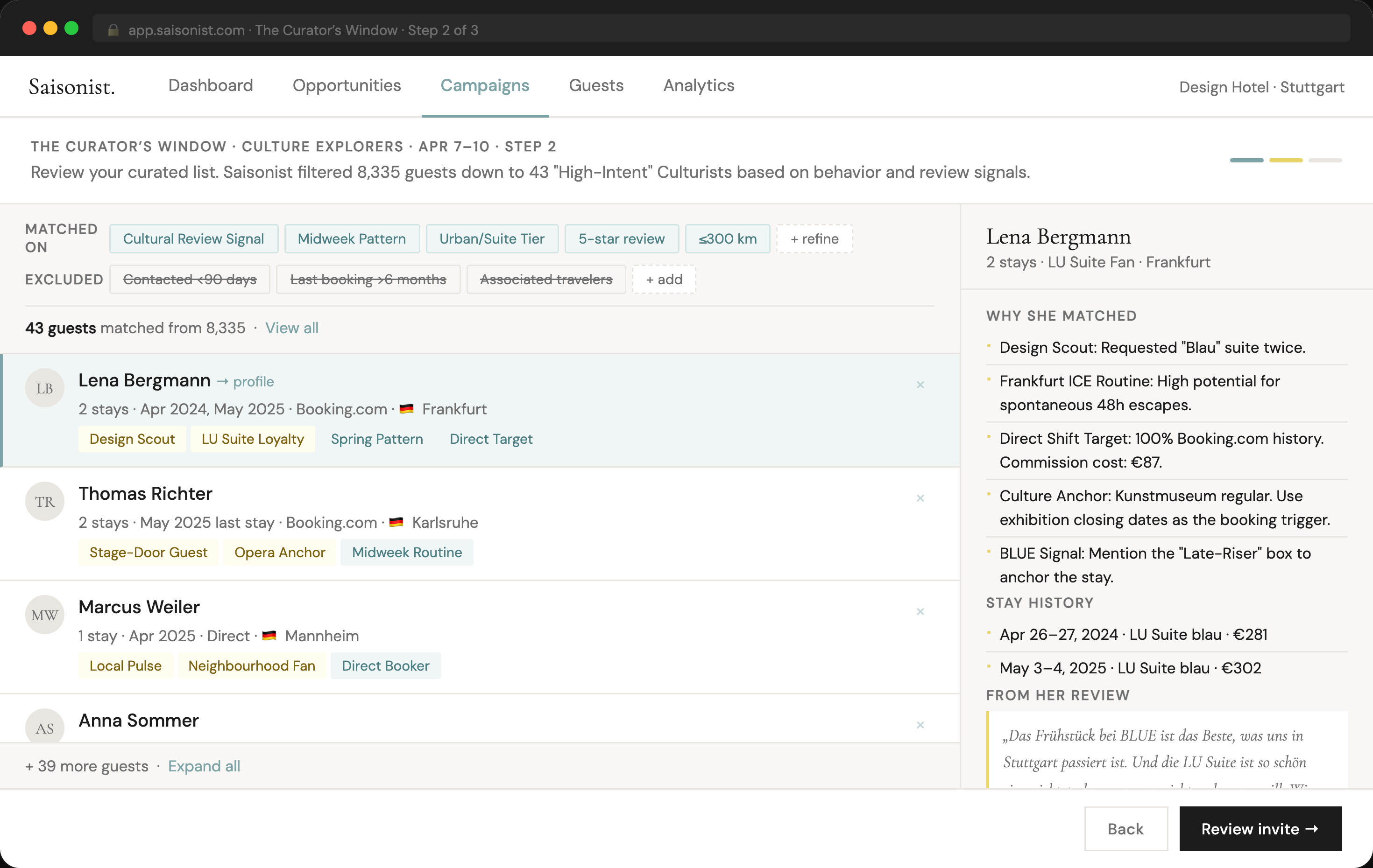 Saisonist — Guest list