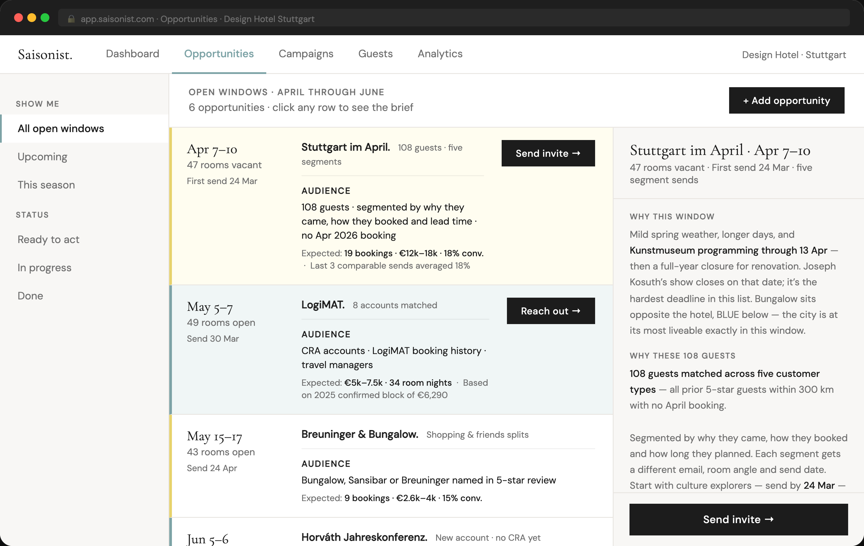 Saisonist — Opportunities